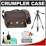 Crumpler 6 Million Dollar Home Photo/Video Camera Bag/Case (Brown/Orange) with Tripod + Accessory Kit for Canon Rebel XSi, XS, T1i, T2i, 50D, 7D, Nikon D40, D60, D3000, D5000, D90, D300, D300s, D700, Olympus Evolt E-30, E-450, E-520, E-620, and Sony Alpha A290, A390, A450, A500, A550, A700 Digital SLR Cameras