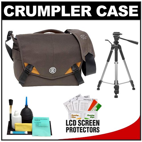 Crumpler 6 Million Dollar Home Photo/Video Camera Bag/Case (Brown/Orange) with Tripod + Accessory Kit for Canon Rebel XSi, XS, T1i, T2i, 50D, 7D, Nikon D40, D60, D3000, D5000, D90, D300, D300s, D700, Olympus Evolt E-30, E-450, E-520, E-620, and Sony Alpha A290, A390, A450, A500, A550, A700 Digital SLR Cameras