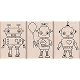 Hero Arts Woodblock Stamp, Set Robot Trio