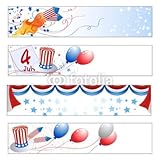 IMAGE OF Wallmonkeys Peel and Stick Wall Decals - Independence Day Banners - 48