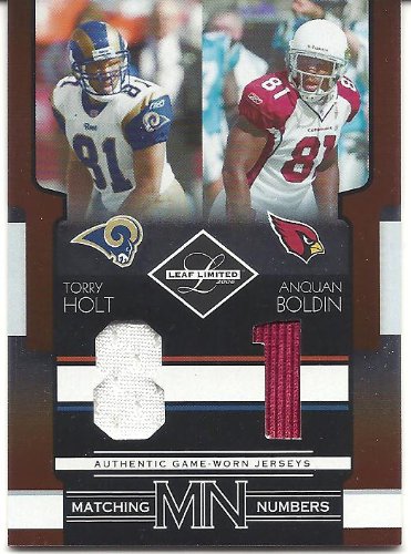 Torry Holt & Anquan Boldin 2006 Leaf Limited Matching Numbers Jersey Card St. Louis Rams