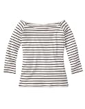 IMAGE ボーダーボートネックＴシャツ　オフホワイト＊ネイビー 711272