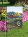 Red Barn Farmhouse Deer Tractor Yester Year Mini Flag
