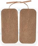 Santamedical 8 4" X 2" Re-Usable Tan Carbon Electrode Pads with Premium Gel - Satisfaction Guaranteed