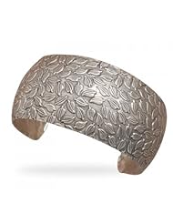 MMA Silver - Cuff Bracelet with Leaf Design