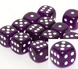 Translucent 16mm d6 Purple/white Pipped Dice