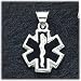 Black Enameled Caduceus/Medical Pendant Charm, Sterling Silver