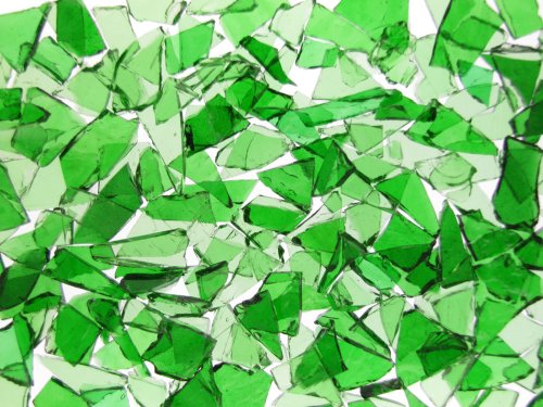 Mixed Green Stained Glass Cobbles-8 ounces(half pound)