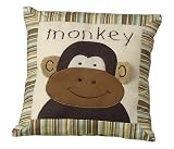 Sumersault Jungle Faces Decorative Cushion