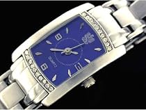 NEW PAOLO GUCCI LADIES CRYSTAL SQUARE STEEL WATCH BLUE