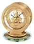 Seiko Mantel Clock Gold-tone Metal and Glass Case Skeleton Movement