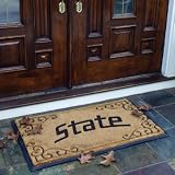 MICHIGAN STATE SPARTANS Team Logo Full Sized Coir Fiber DOOR MAT (24 x 39) by Memory Company