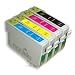 MoreInks T0715 - 1 Set of 4 Compatible Ink Cartridges for Epson Stylus D120 D78 D92 DX400 DX4000 DX4050 DX4400 DX4450 DX5000 DX5050 DX6000 DX6050 DX7000 DX7400 DX7450 DX8400 DX8450 DX9400F - T0715/TO715/T715 (Contains: T0711 T0712 T0713 T0714) - Latest Version