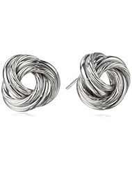 Sterling Silver Rhodium Plated Knot Stud Earrings