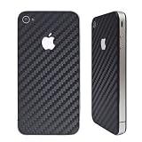 iPhone 4 Black Carbon Fibre Skin Decal Front, Back & Sides