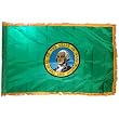 Washington State 3x5ft Nylon Flag with Indoor Pole Hem and Fringe