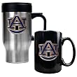 Auburn Tigers Stainless Steel Travel Mug & Ceramic Mug Set NCAA College Athletics