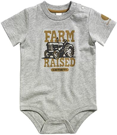 Carhartt Baby-Boys Infant Farm Raised Bodyshirt, Grey, 6 Months