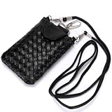 Luxury Designer Woven Leather Crossbody Case Cover Pouch Purse Hand Bag for Apple iPhone 3G 3GS 4 4S / Samsung - Galaxy S II / Nokia Black
