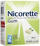 Nicorette OTC Stop Smoking Nicotine Gum, 2mg-Mint-110 ct. (Quantity of 1)