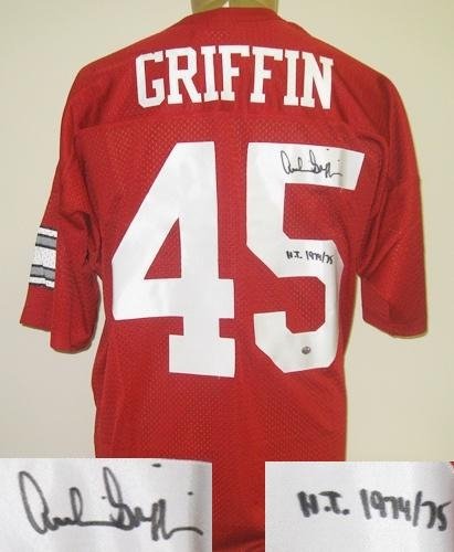 Archie Griffin Autographed/Hand Signed Red Ohio State Jersey