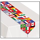 Printed International Flag Table Runner Party Accessory (1 count) (1/Pkg)