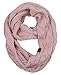 NYFASHION101 Soft Winter Warm Chunky Knit Cowl Infinity Loop Scarf, Rose Metallic