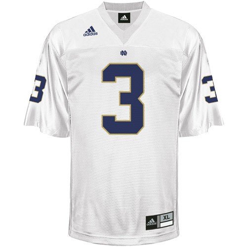 adidas Notre Dame Fighting Irish #3 White Replica Football Jersey