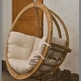 from The Cowshed Globo Wooden Single Hanging Pod Chair - Creme Model AZ-1000002