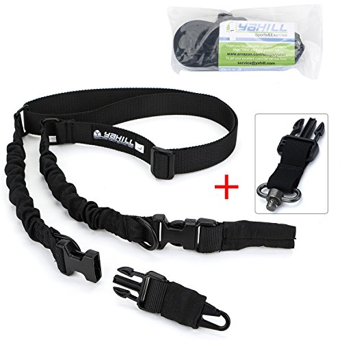 Yahill 2 Point Rifle Gun Sling & Extra 1'' QD Mount Adjustable Strap Cord for Outdoor Sports, Hunting