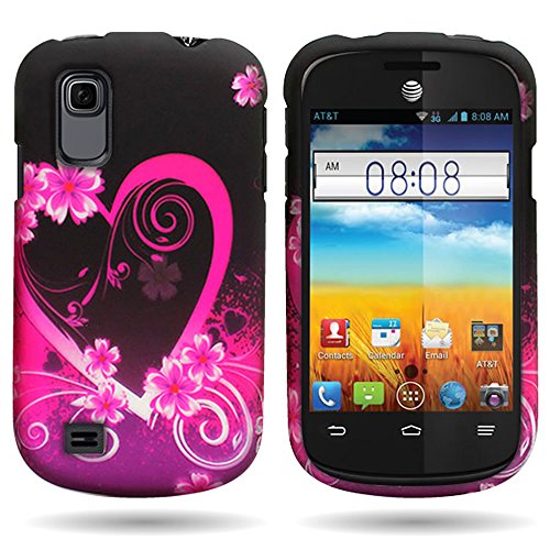 CoverONÂ® Hard Slim Design Case for ZTE Prelude / Avail 2 - with Cover Removal Pry Tool - Black Pink Purple Love