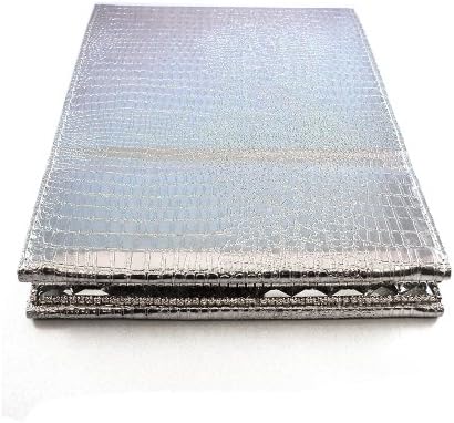 Luxury Crystal Paved Handmade Super Bling Folding Travel Mirror -- Silver