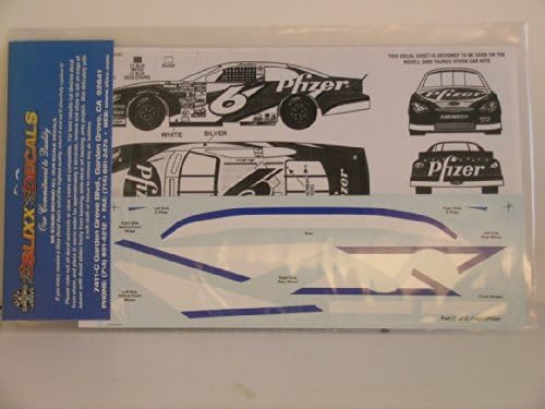 Slixx Decals "Pfizer Markings For The Revell 2000 Ford Taurus"
