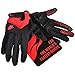 Firelion Long Finger Outdoor MTB Downhill Off Road Bicycle Gloves (Red, Medium)