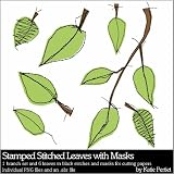 Photoshop Brushes - Stamped Stitched Leaves Brushes and Stamps