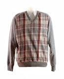 Burberry - Burberry London pale gray sweater with red/cream check detail