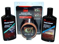 Professional Headlight Restoration Kit with Polisher and Plastic Polish and Cleaner
