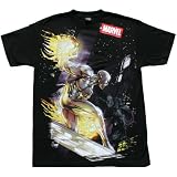  : MARVEL COMICS "SILVER SURFER FIGHT OR FLIGHT" Black Cotton Tee Licensed