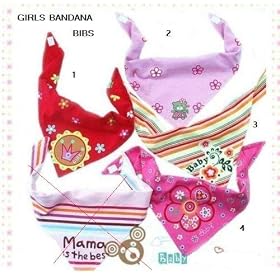 Bandana Bibs 4 Pack for Girls