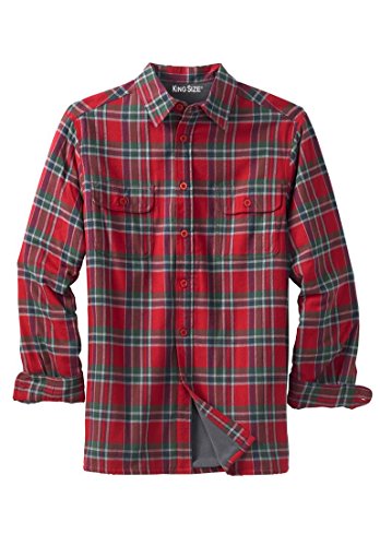 Kingsize Men's Big & Tall Fleece-Lined Flannel Shirt Jacket