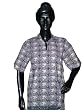 Womens Yoga Tunic White Grey Yoga Printed Cotton Kurti Top Small Size