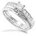 Jewelry : 3/5ctw Princess & Round Diamond Wedding Ring Set (H-I/I1)