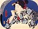 Acrylic Fridge Magnet Japanese Art Utagawa Kuniyoshi A beauty with a face brush