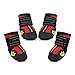 Uarter Waterproof Pet Boots for Large Dogs Labrador Husky Shoes 4 Pcs in Size 6 Red