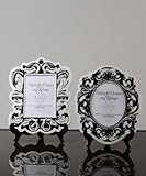 IMAGE OF Wedding Star 9142-10 Baroque Paper Frames with Table Easel- Large- Large- Black and White