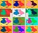 Abstract Cats Double Decorative Switchplate Cover
