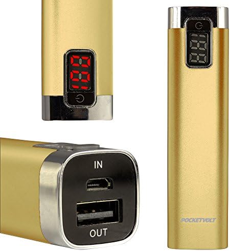 Power Bank, POCKETVOLT Power Bank Mini Portable Charger for Smartphones GOLD [2600mAh with 1 USB port and 1A Output]