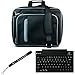 Black Travel Smart Carrying Case with Optional Adjustable Shoulder Strap For Samsung Galaxy Tab 10.1 inch Android Honeycomb Tablet (Compatible With All Version) + Includes a eBigValue (TM) Determination Hand Strap + Includes a Wireless Slim Travel Bluetooth Keyboard with Mini USB Cable