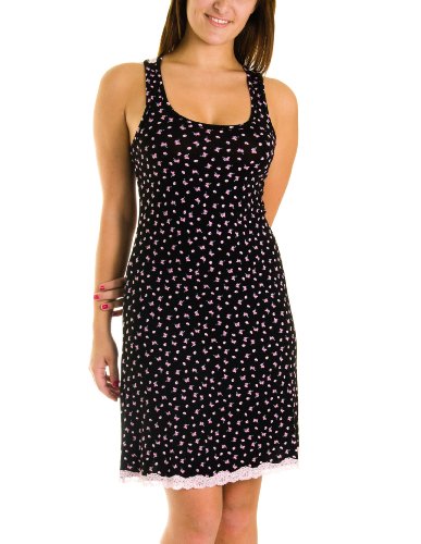 Rene Soft Racer Back Night Gown with Sheer Lace Back