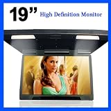 Brand DW-F1850 NEW 19'' 19 Inch High Resolution TFT Roof Mount Monitor - Flip-Down Monitor with Twin Dome Lights and Resolution and the Best Features **1680x1050Resolution**